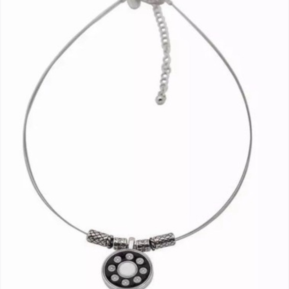 Elegant Silver and Black Pendant Necklace